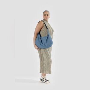 Baggu Large Nylon Crescent Bag in Digital Denim